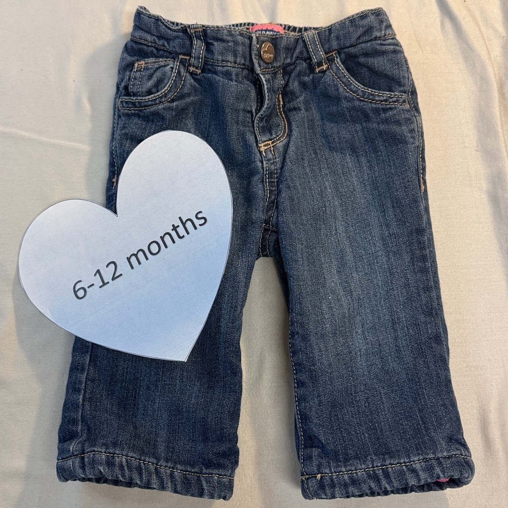 Old Navy - 6-12M - Fleece Lined Denim Jeans